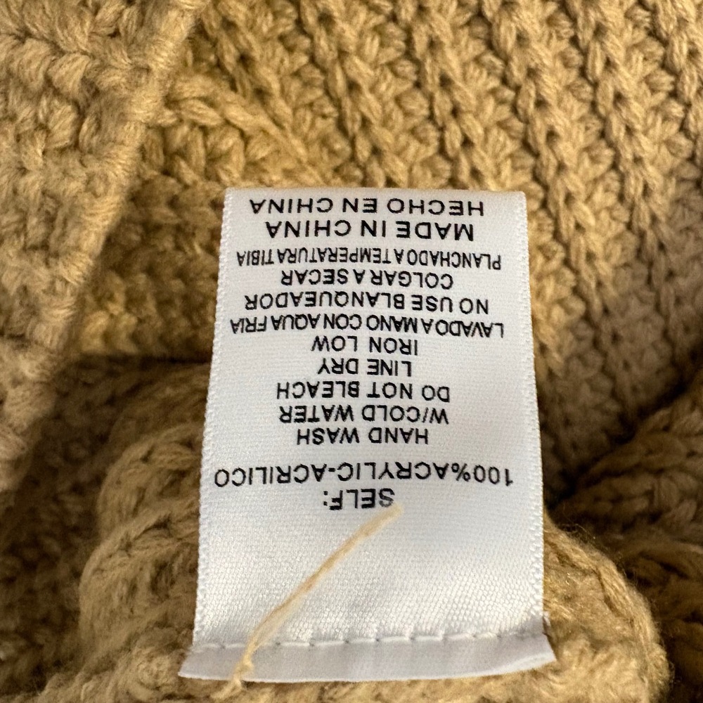 12th Tribe x The Salty Blonde Tan Chunky Knit Oversized Mock Neck Sweater OS - Picture 8 of 11